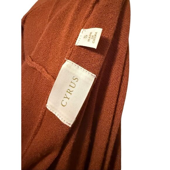 Cyrus Women’s hoodie midi cardigan open sweater sz small rust brown earth color - Picture 4 of 6